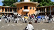 I nuovi volontari durante l'incontro di benvenuto alle Colonie Padane