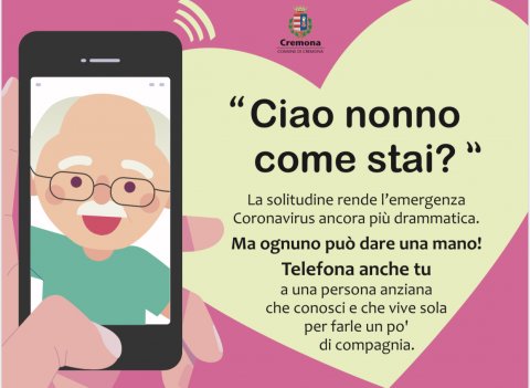 Locandina della campagna "Ciao nonno come stai?"