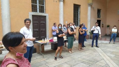 Un momento dell'inaugurazione  della scuola di seconda opportunità